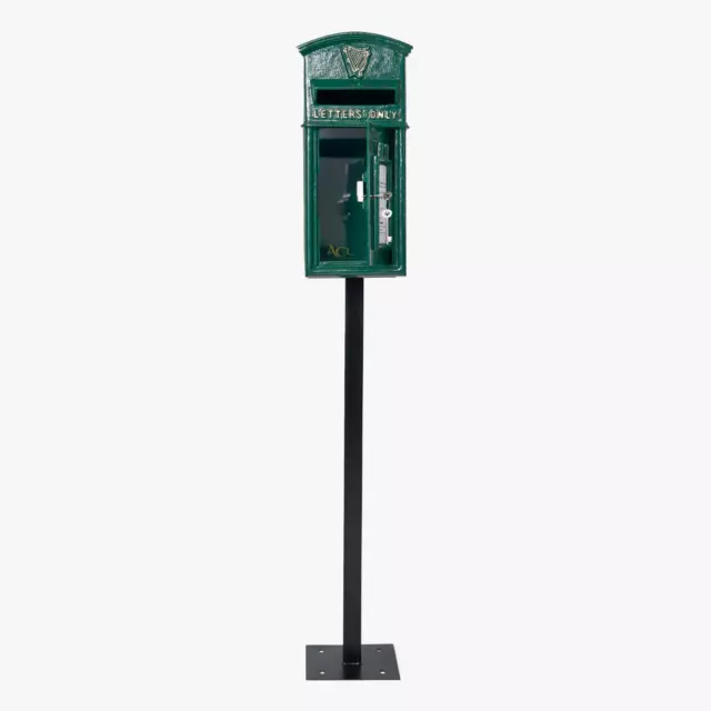 Irish Shamrock Green Post Box - Mailbox - Optional Pole/Wall mount Letterbox 3