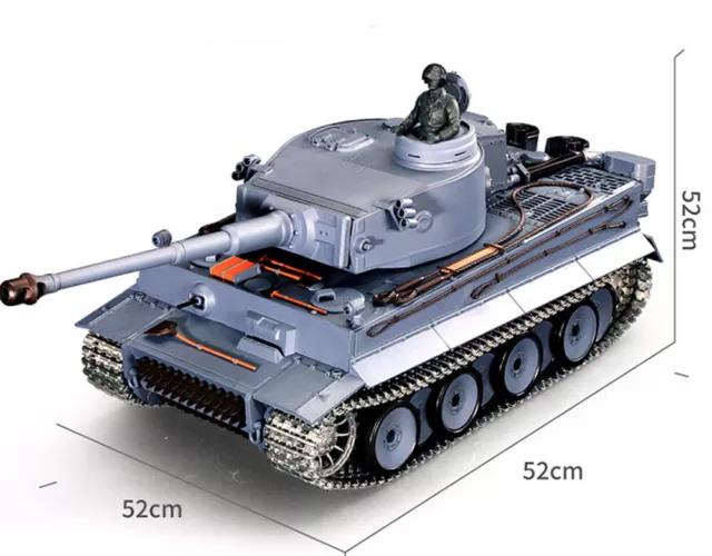 Heng Long Radio Remote Control RC Tank PRO  German Tiger Metal Tracks  7.0 v  UK