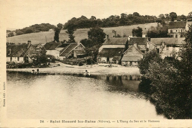 Carte SAINT HONORE LES BAINS L'Etang du Seu et le Hameau