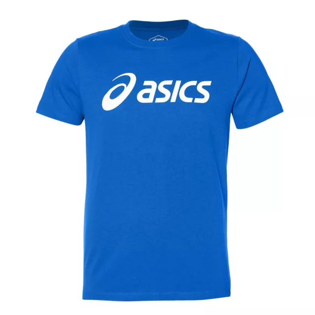 Asics Mens Sport Logo Tee Training Essentials Casual Blue T-Shirt 339972 8019