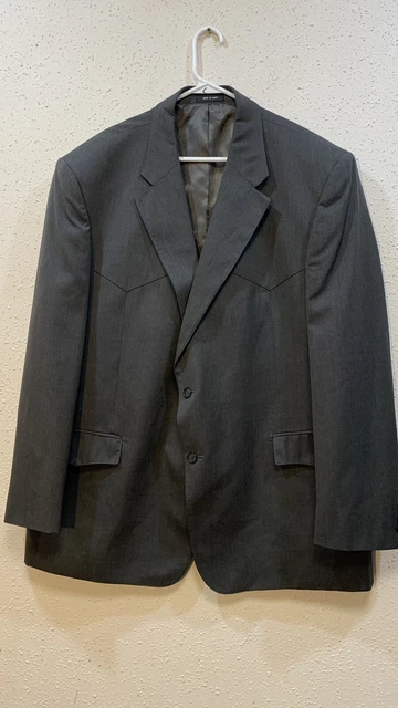 Mens Western Wear Blazer Suit Coat Jacket Sz 52L Super 100’S Worsted Wool Blend