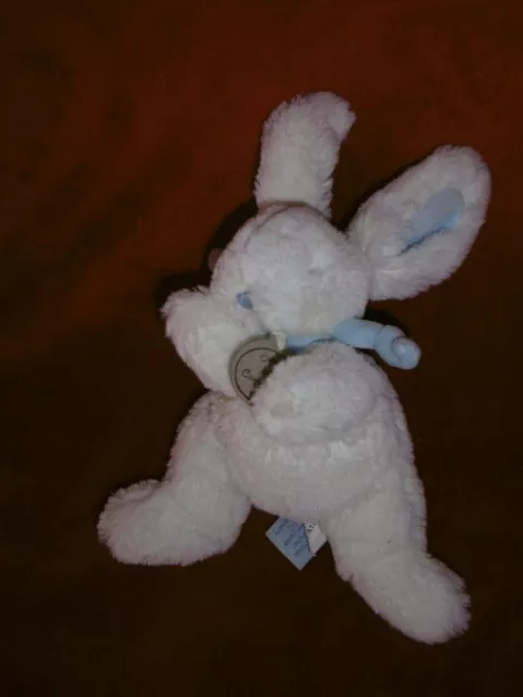 Doudou et Compagnie Peluche Lapin Bonbon Blanc Echarpe Bleu Neuf