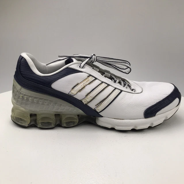 MENS 11.5 ADIDAS Bounce 2008 White Blue Leather Running Shoes 762385  Adiprene $49.99 - PicClick