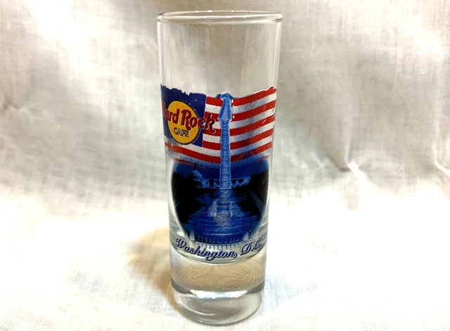 Hard Rock Cafe Washington D.C.  Tall Shooter Shotglass American Flag & Guitar