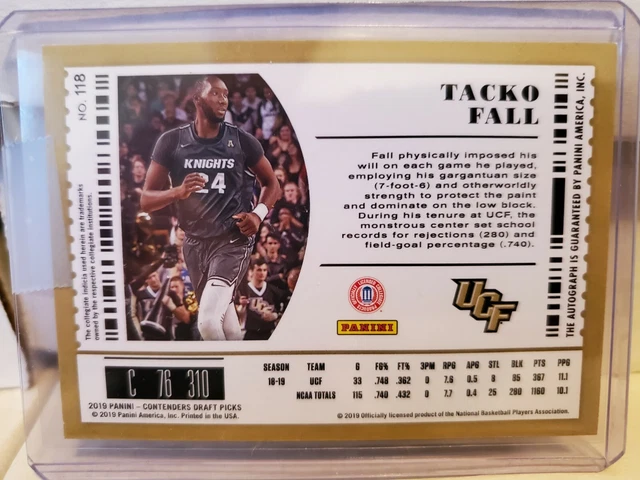 Tacko Fall 2019-20 Panini Contenders Draft 118 Ticket Auto Rookie RC FROM PANINI 2