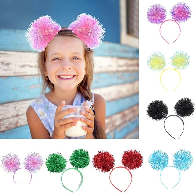 Bling Party Headband Cute Tinsel Headband  Women Girls Pink