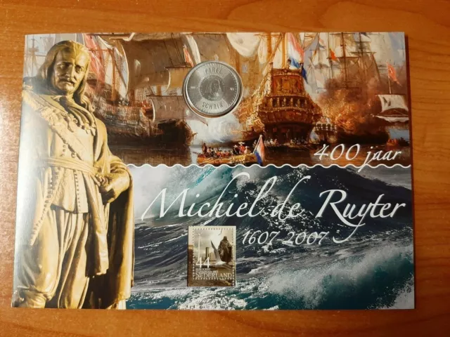Nederland Numisbrief Mooi NL Vlissingen met Michiel de Ruyter 5 euro munt 2007