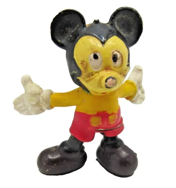 Mickey Mouse Hand Painted 2” Toy Figure Louis Marx Company PVC #R