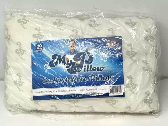 MY PILLOW GO ANYWHERE PILLOW Travel Pillow Neck Lumbar Support 12"x18" NEW