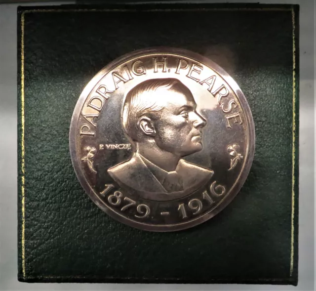 Ireland  1916-1966 Padraig H Pearse Medal  Original Box  Silver