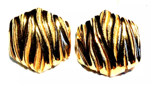 Paire De Boucles D'oreilles Clip Vintage Signées Yves Saint  Laurent