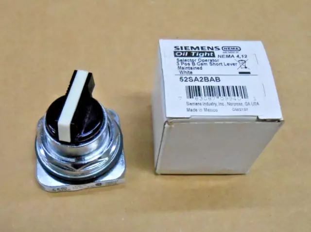 New Siemens Furnas 52Sa2Bab Oiltight Selector Switch 3 Position White (3 Avail)