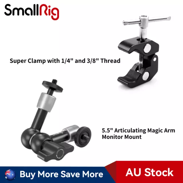 SmallRig Super Clamp 3/8" +Adjustable Friction Power Magic Arm For LED Monitor