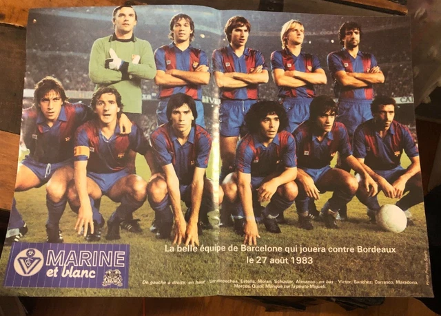 PHOTO FC BARCELONA TEMPORADA 1984/85, sur carton