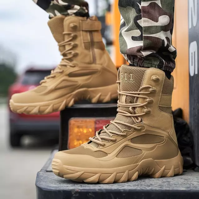 Botas De Militares Para Hombre Botas Tacticas Alta Zapatos Calzado Resistente