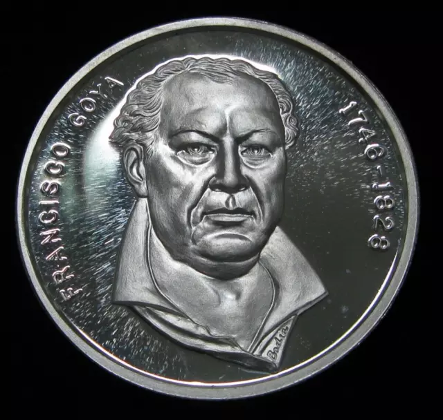 ZALDI2010 - Spain, Francisco Goya, The Naked Maja .1 OZ. Silver