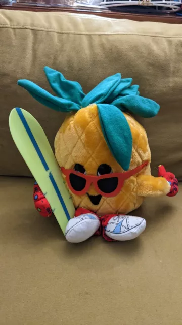 Vintage 1992 Dole Pineapple Plush Piney Pals Jammin Joey w/Surfboard Stuffed Toy