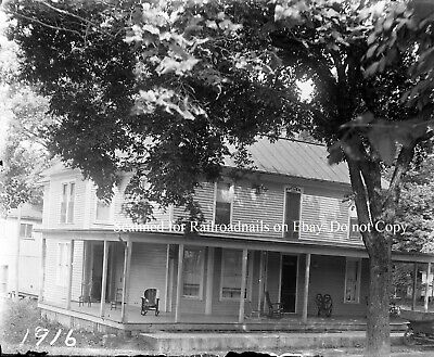 1916 Vintage Photo Glass Negative Hillsboro Butler Hotel Fort Hill Ohio