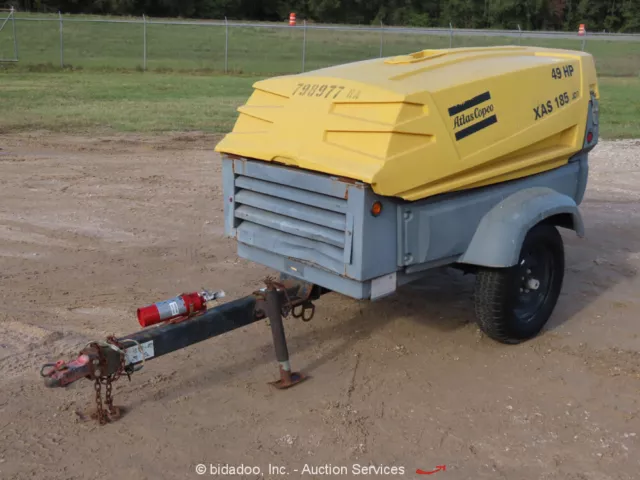 2010 Atlas Copco XAS185JD 185 CFM Towable Air Compressor John Deere