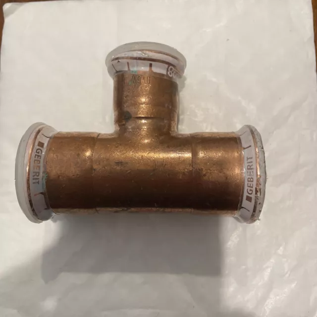 Geberit Mapress 35mm x 35mm x 28mm Copper Tee Piece Reduced