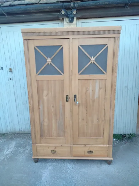 Antique Pine Knock Down Wardrobe Armoire