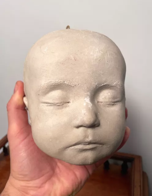 An Unusual Antique Victorian Plaster Infants Death Mask
