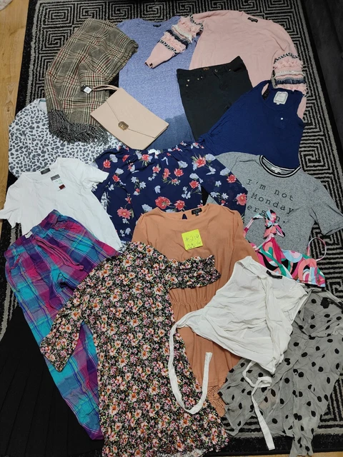 #219 Enorme pacchetto di abiti per ragazze 13-14 anni taglia 8 GEORG NEXT F&F TOPSHOP ZAR