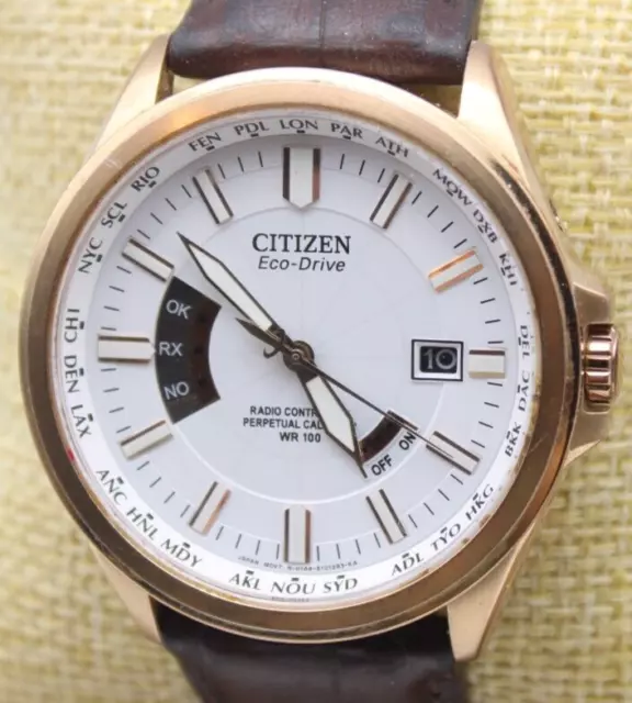 CITIZEN ECO DRIVE RADIO Controlled Perpetual Calendar N H144 S101293 Ka Runs Ek 249.95 PicClick