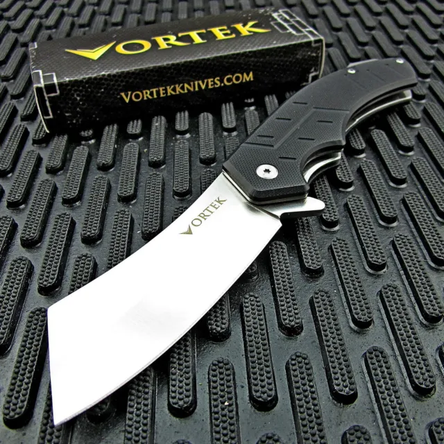 VORTEK BRUTE Tactical EDC Large Ball Bearing Cleaver Blade Folding Pocket Knife