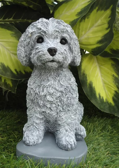 Labradoodle, Cockapoo Dog statue Concrete Monochrome Grey home & garden decor
