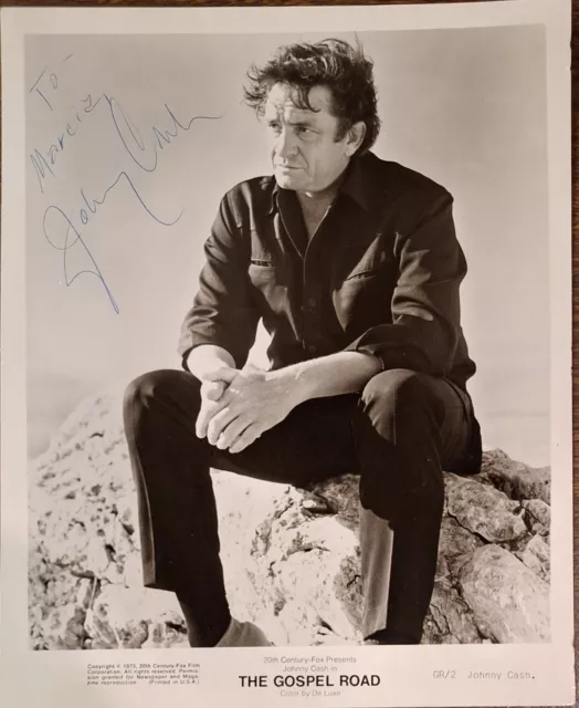 Signed JOHNNY CASH 8x10 B&W 20th Century Fox Publicity Photograph