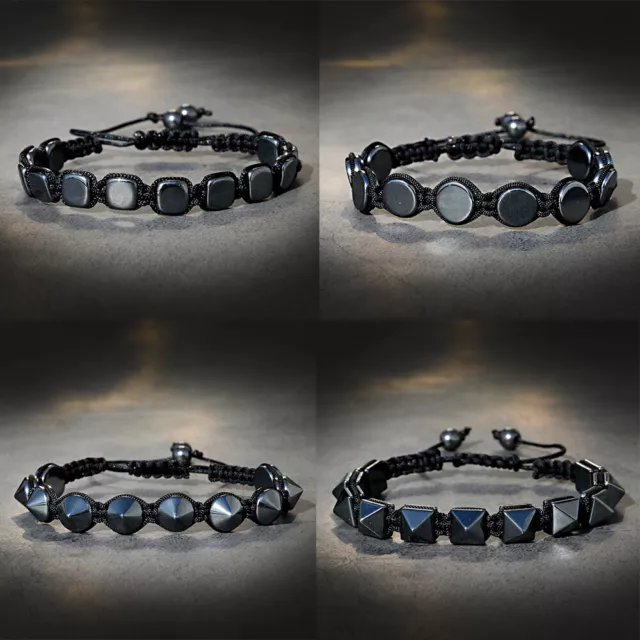 Women Men Magnetic Bracelet Beads Hematite Stone Therapy Health Care Weight Loss