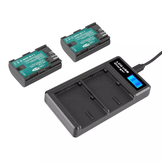 2x LP-E6 LP-E6N Battery For Canon EOS 90D 5DS Mark II 70D 80D 60D + Dual Charger