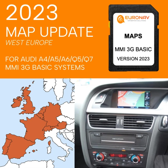 Audi 2023 MMI 3G Basic BNav Navigation Sat Nav Karte Update SD Karte A4/A5/A6/Q5/Q7