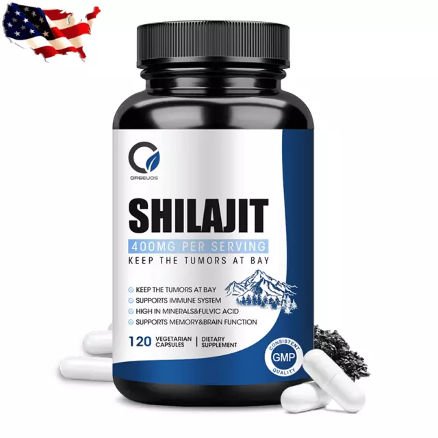 120PCS Organic Himalayan Shilajit Energy,Stamina & Immunity Booster Brain Power