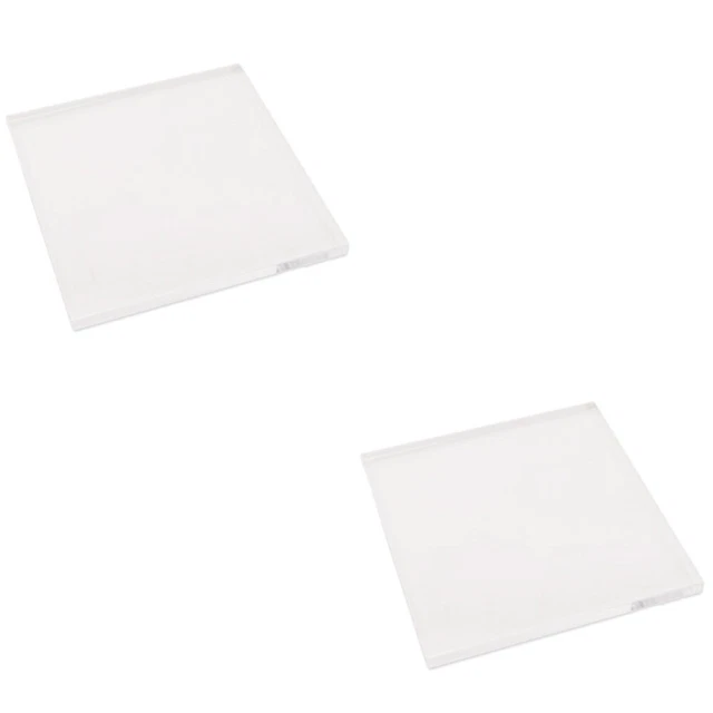2 Pieces Acrylic Stamping Pad Square Handle Acrylic Stamping Block