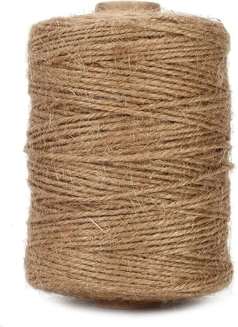Tenn Well Jute Bindfäden, 500 Fuß natürlich dick Jute Schnur 3-lagiges Juteseil zum Selbermachen