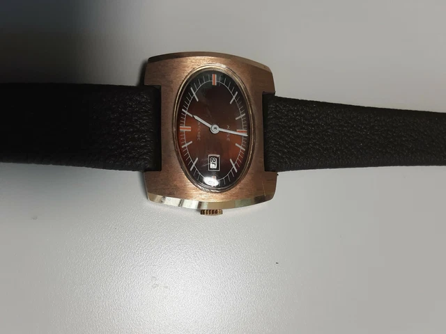 Montre Vintage Kiple Mécanique F931 - Cadran Argenté, Bracelet Noir - Occasion