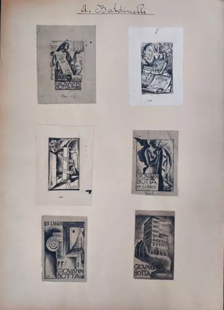 ARMANDO BALDINELLI (1908 -2002) opera con Disegni di Giovanni Botta Ex Libris