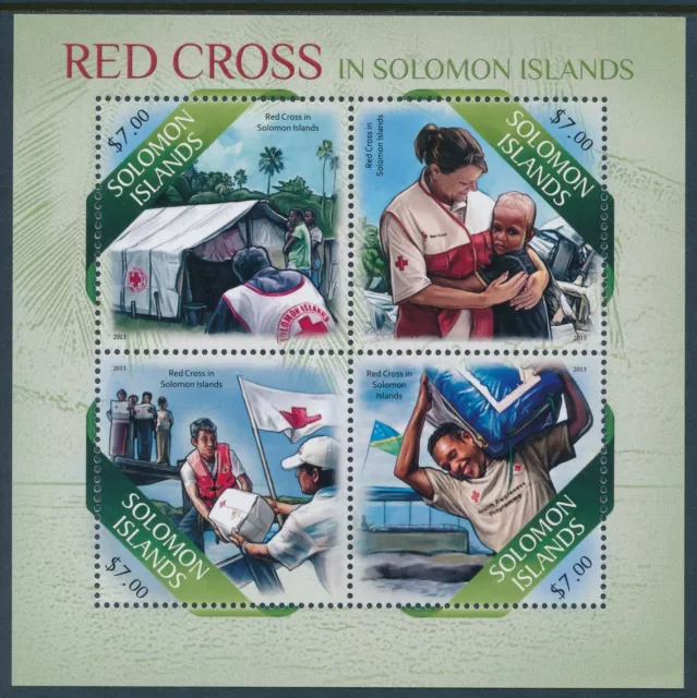 2013 Solomon Islands Red Cross Mini Sheet (4 Stamp) Fine Mint Mnh