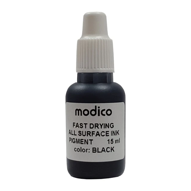 Modico 15ml AS Stempeltinte Schwarz schnelltrocknend All Surface zum nachfüllen