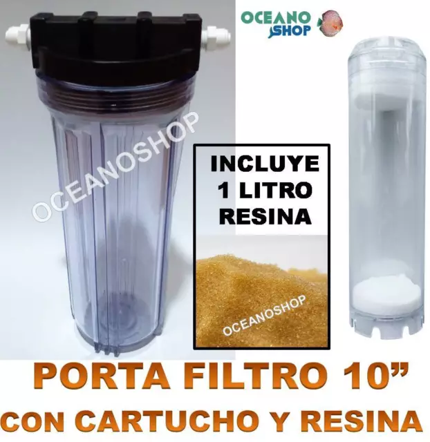 Equipo Resina Lecho Mixto 1 Litro Con Cartucho Porta Filtro 10" Osmosis Inversa