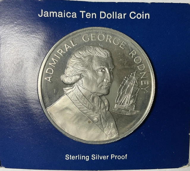1977 *Jamaica Silver 10 Dollars* Proof (In Box With Papers) ~Nr~ #420
