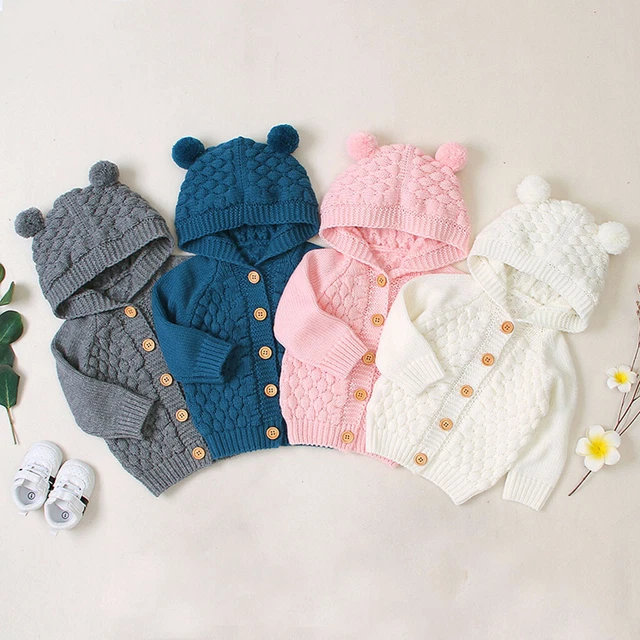 Maglione con cappuccio neonato bambino bambina vestito a maglia vestiti carini
