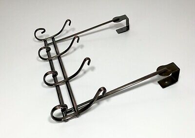 Metal Over The Door Hanging Coat Hat Towel Rack 4 Hooks Orb Finished New No Tags