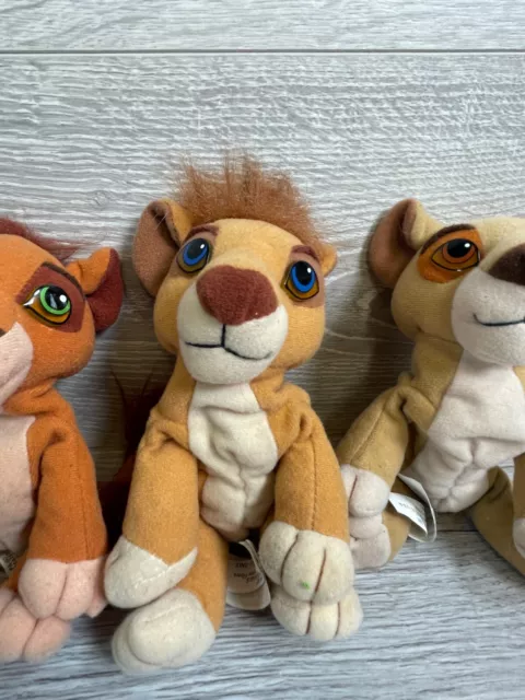 Disney Lion King Simbas Pride 1998 Plush toys x3 Nuka Kovu Vitani 3