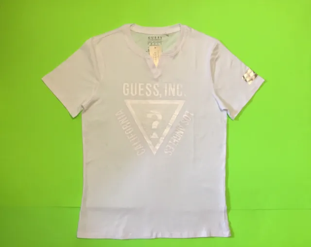 GUESS Los Angeles Men’s Short Sleeve T-Shirt Size SMALL White w/Silver Cotton