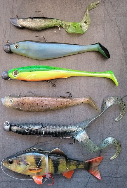 Lot de 8 leurres de pêche vintage - leurres mixtes en bois et