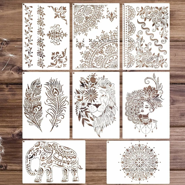 9 Pezzi Stencil Natalizi, Stencil Riutilizzabili Per Disegnare A Natale Per Dipingere Modelli Di Pittura Cavi Per Tela Artigianale Fai Da Te 99136965
