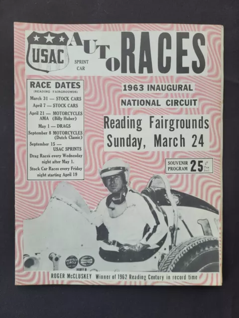 1963 USAC SPRINT Cars Reading Fairgrounds, A.J. Foyt Wins $10.00 - PicClick